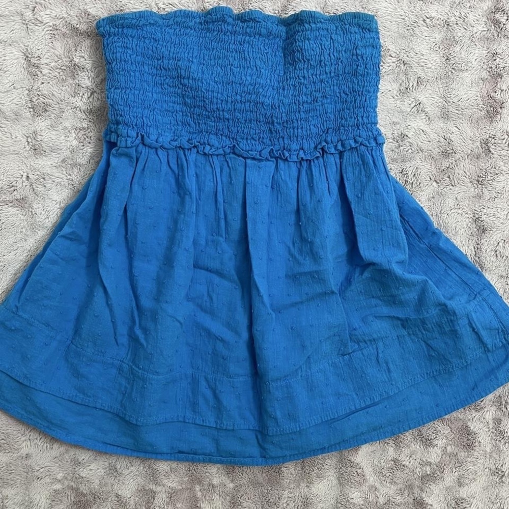 Vintage Y2K blue babydoll tube top with cute pattern